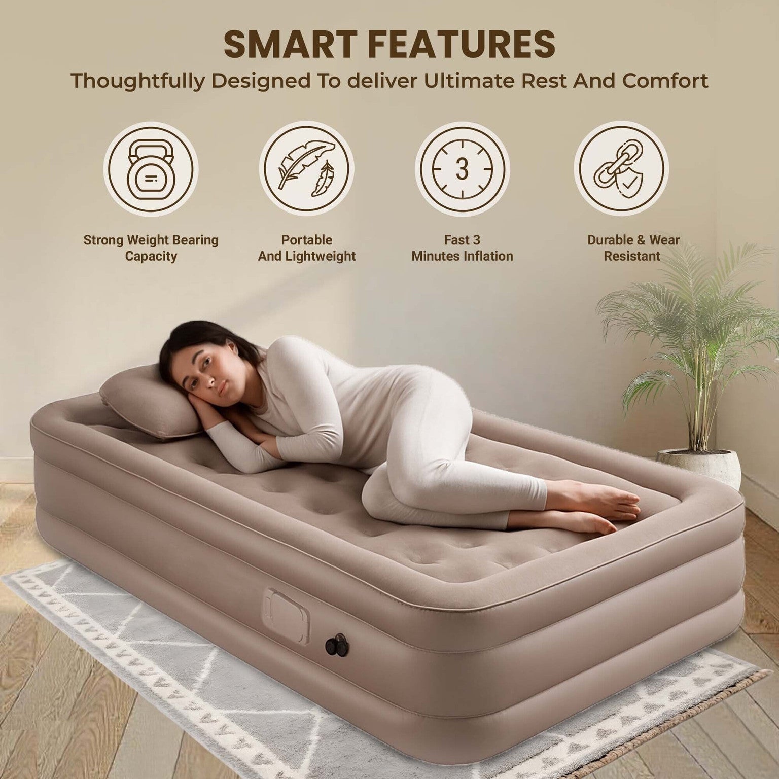 Portable Air Bed Mattress – Quick Inflate, Comfortable Sleep Anywhere