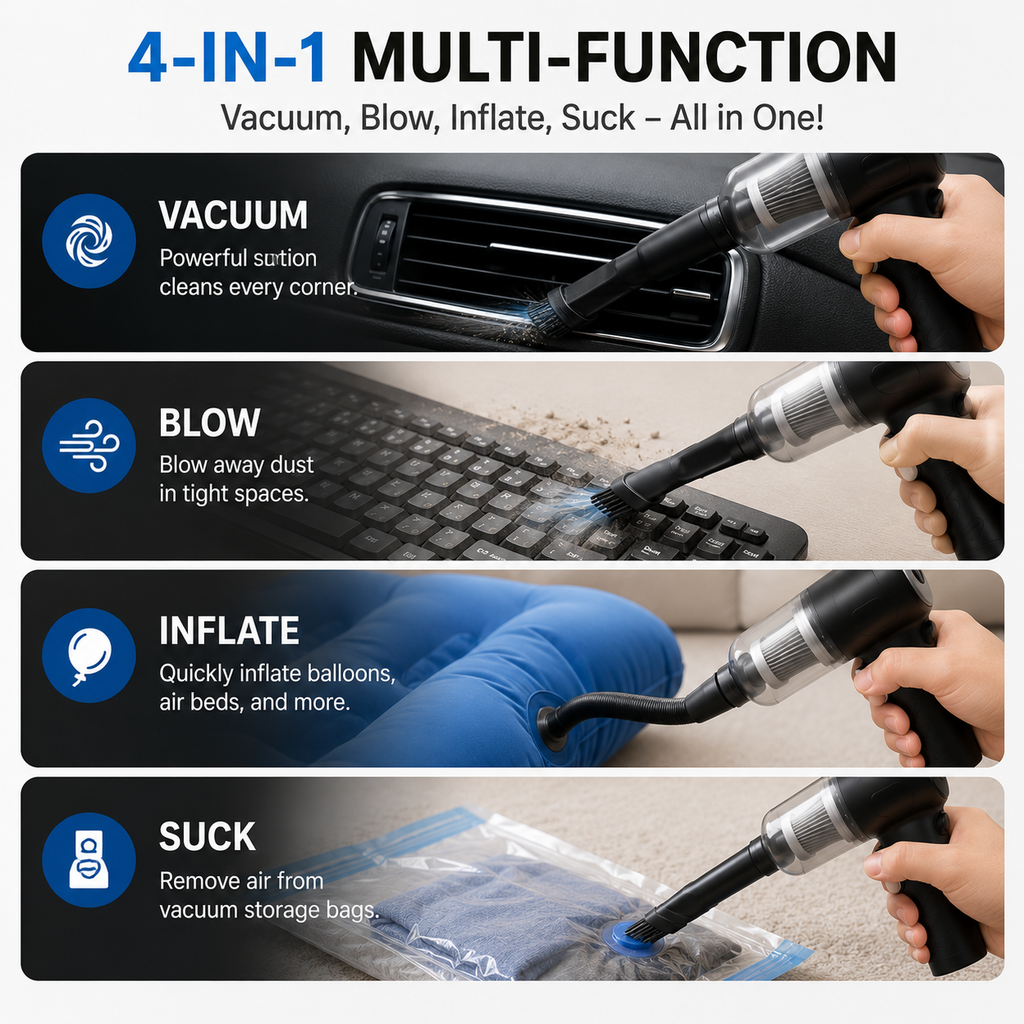 3 In 1 Car Vacuum Cleaner