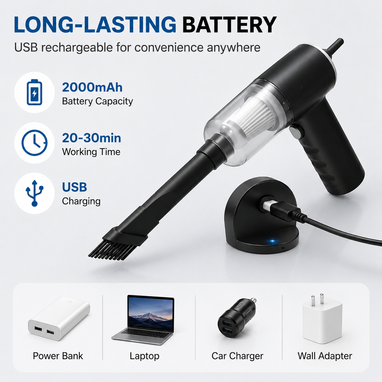 3 In 1 Car Vacuum Cleaner