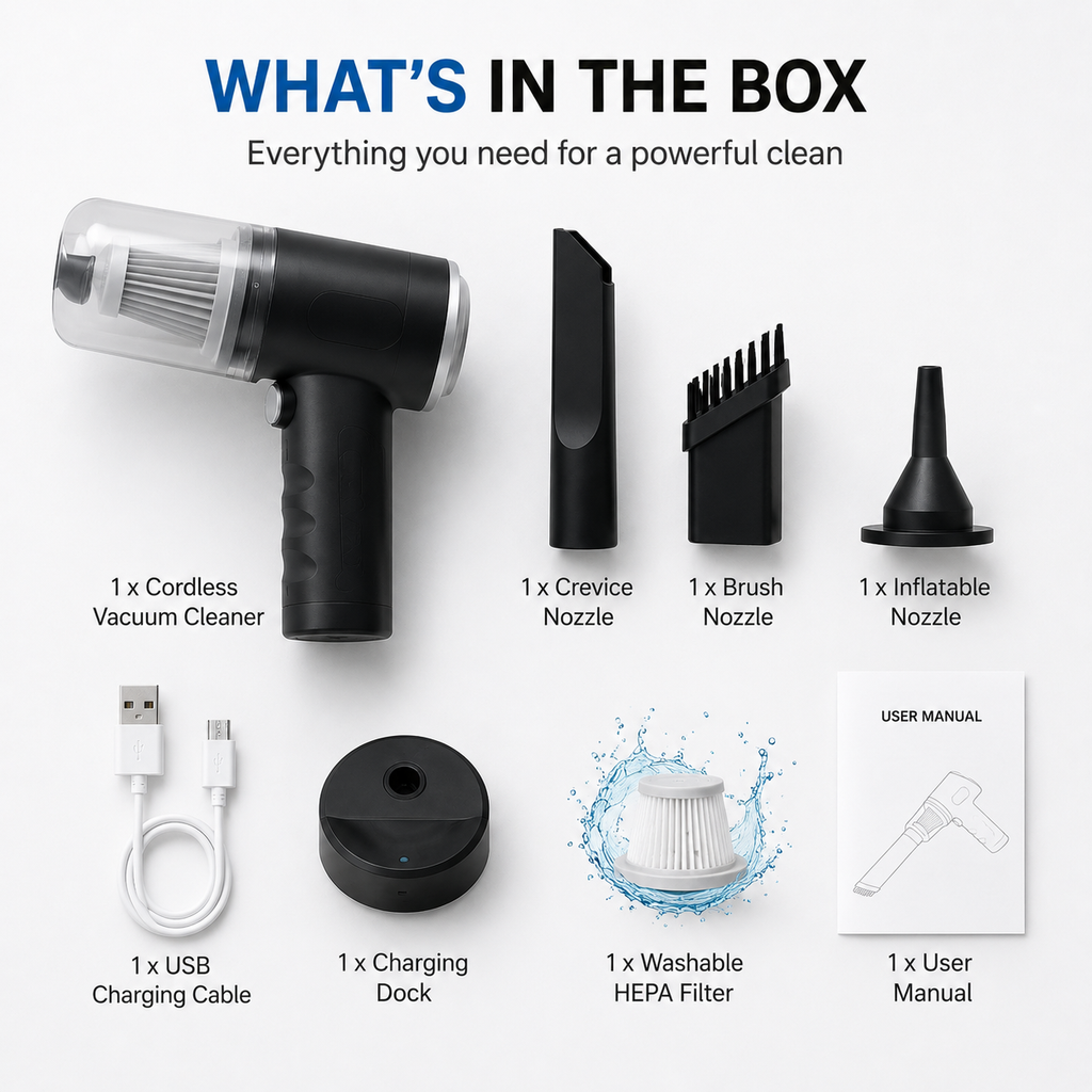 3 In 1 Car Vacuum Cleaner