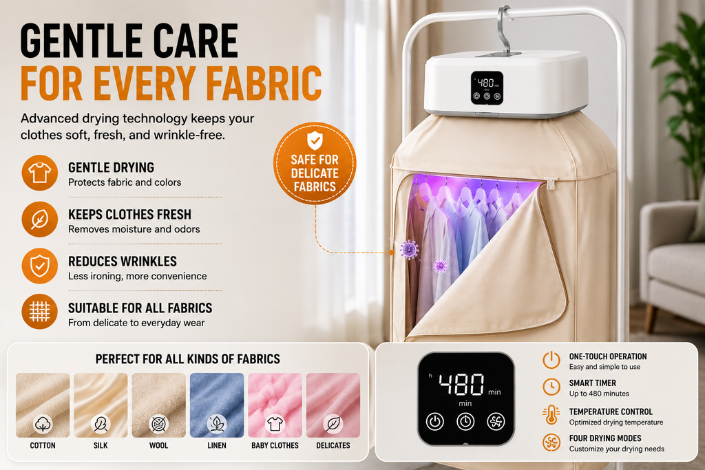 Portable Smart Clothes Dryer – Foldable Fast Drying Wardrobe